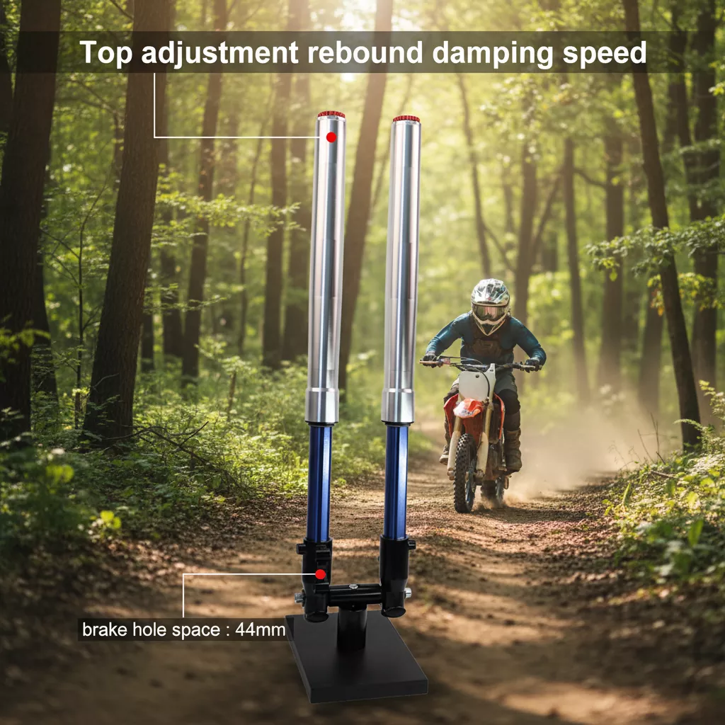 44 мм аяқты төңкерілген шанышқы Ребound реттелетін мотоцикл амортизаторы
